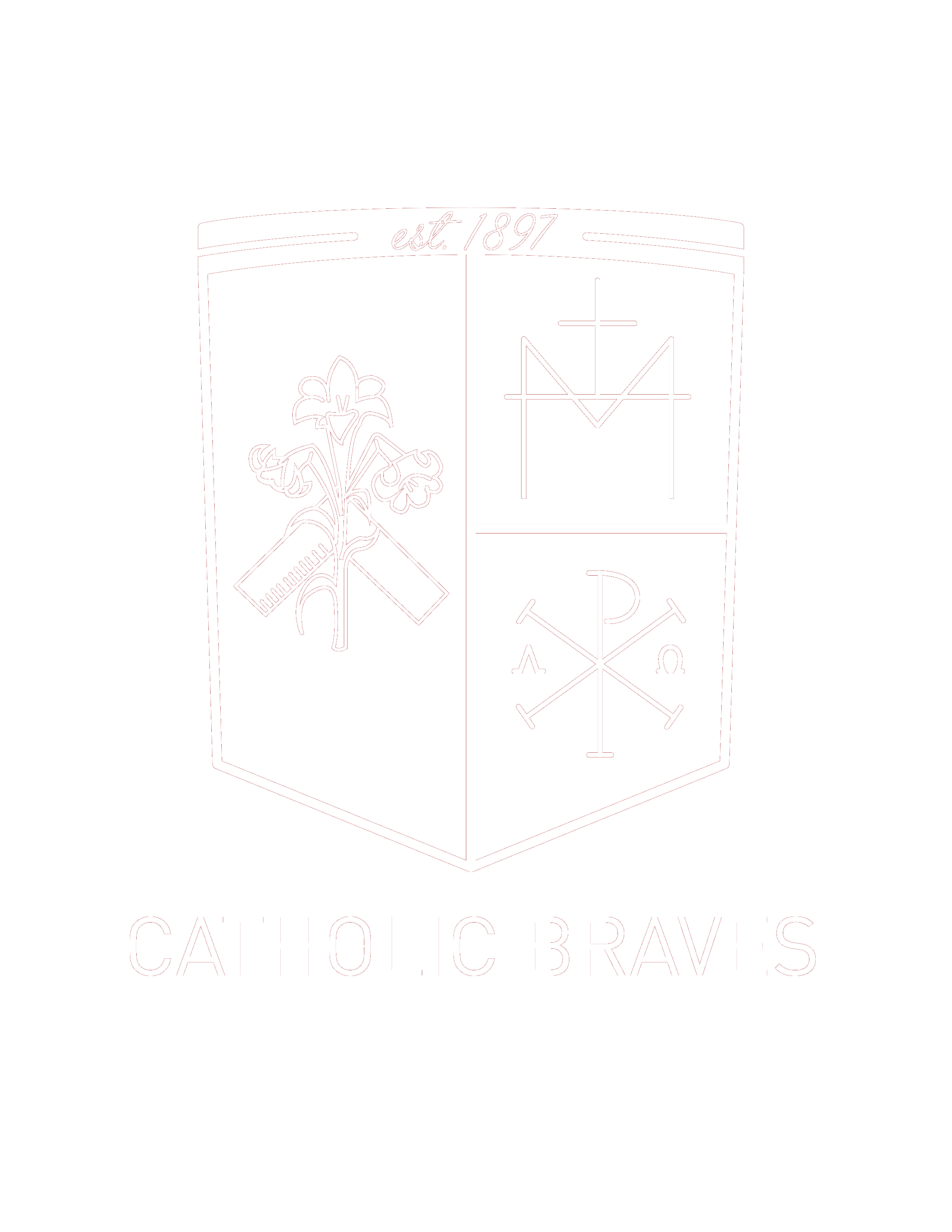 White Catholic Braves Crest 11.21.16